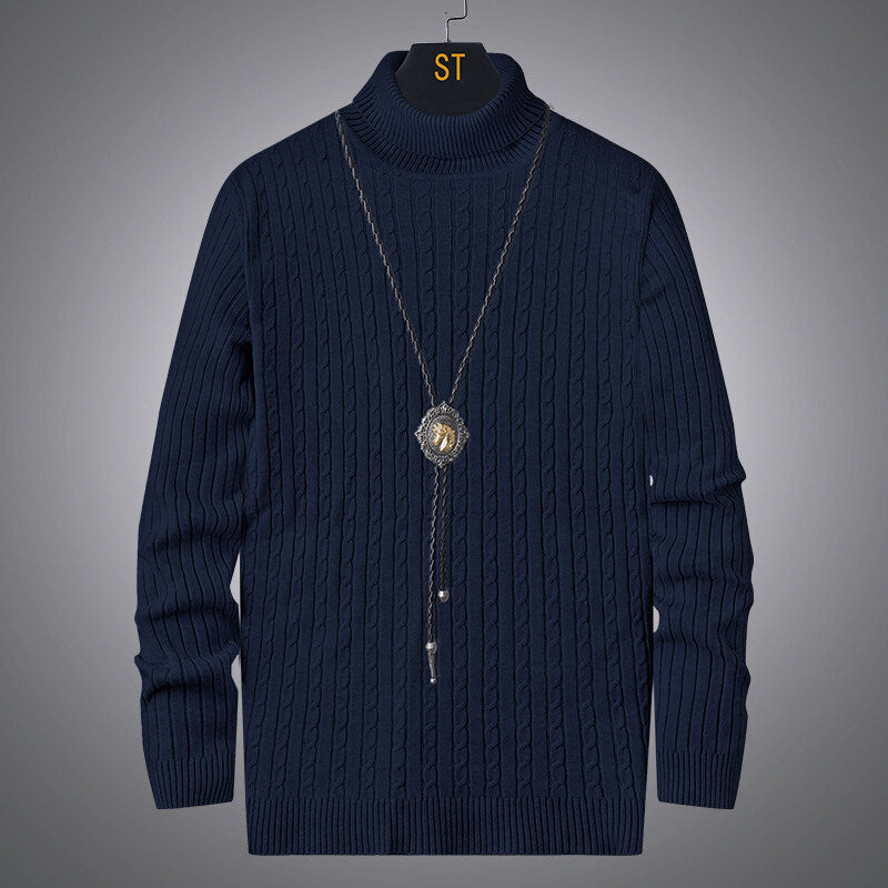Men's turtleneck sweater with textured cable pattern Skorter