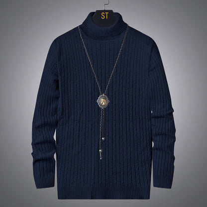 Men's turtleneck sweater with textured cable pattern Skorter