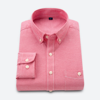 Herrskjorta med button-down-krage och bröstficka Skorter