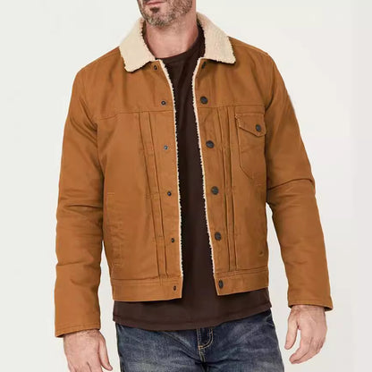 Men's cozy denim jacket with Sherpa lining Skorter