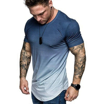 Men's sporty t-shirt with modern gradient and figure-hugging cut Skorter