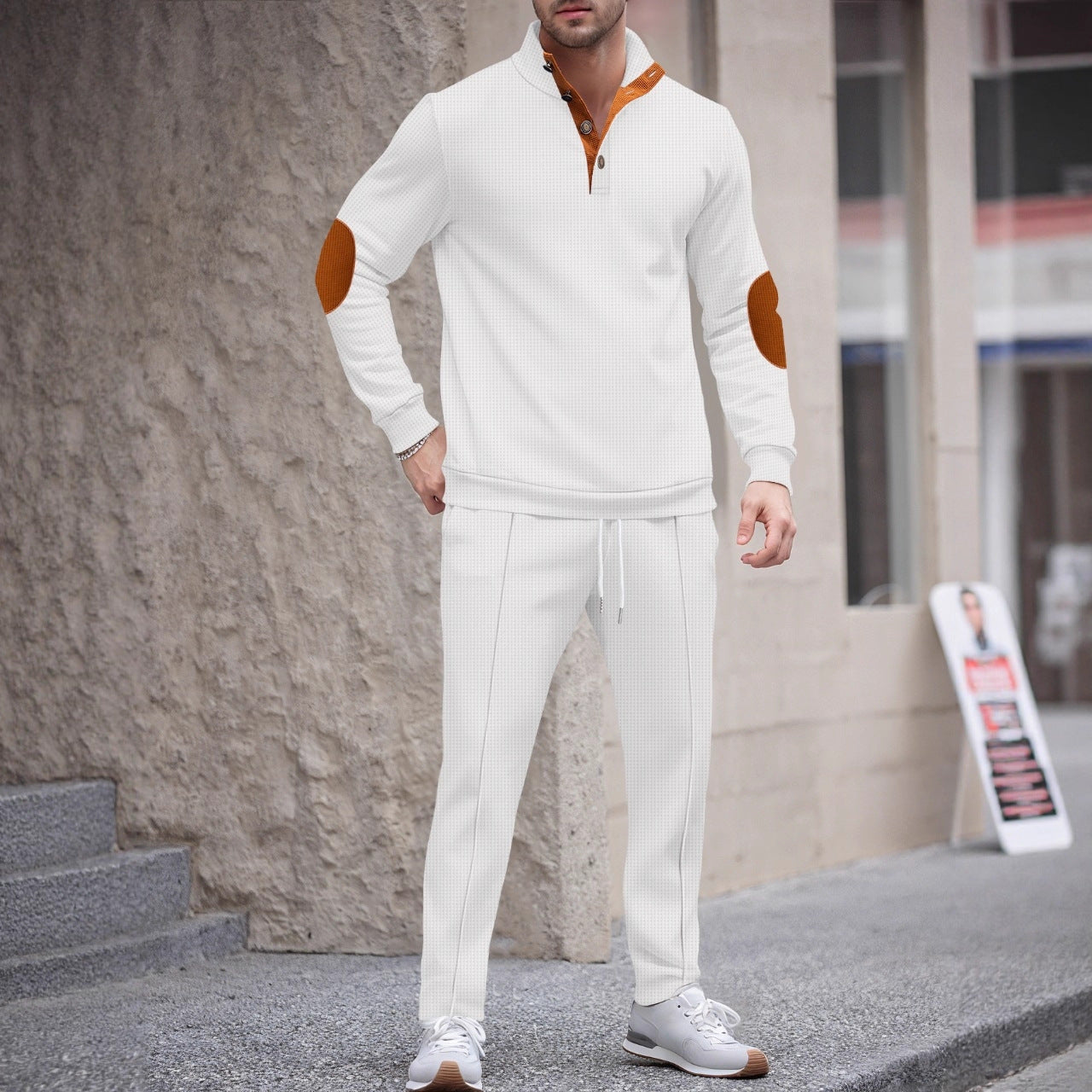 Men's sporty set with modern collar and elegant applications Skorter