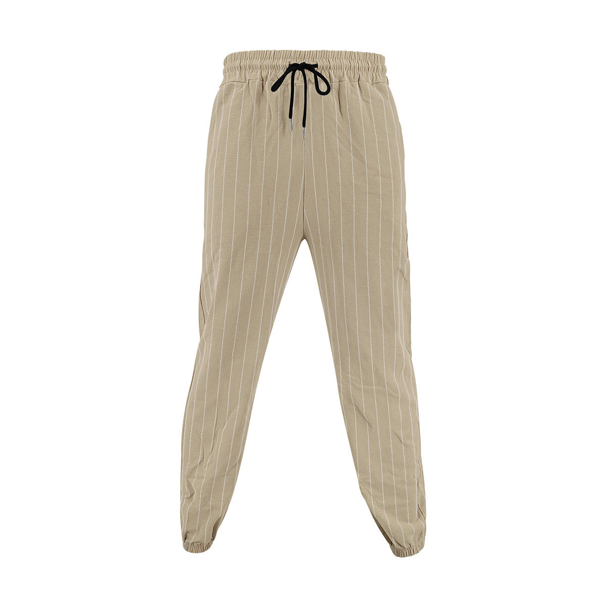 Men's elegant leisure pants with elastic waistband and side stripes Skorter