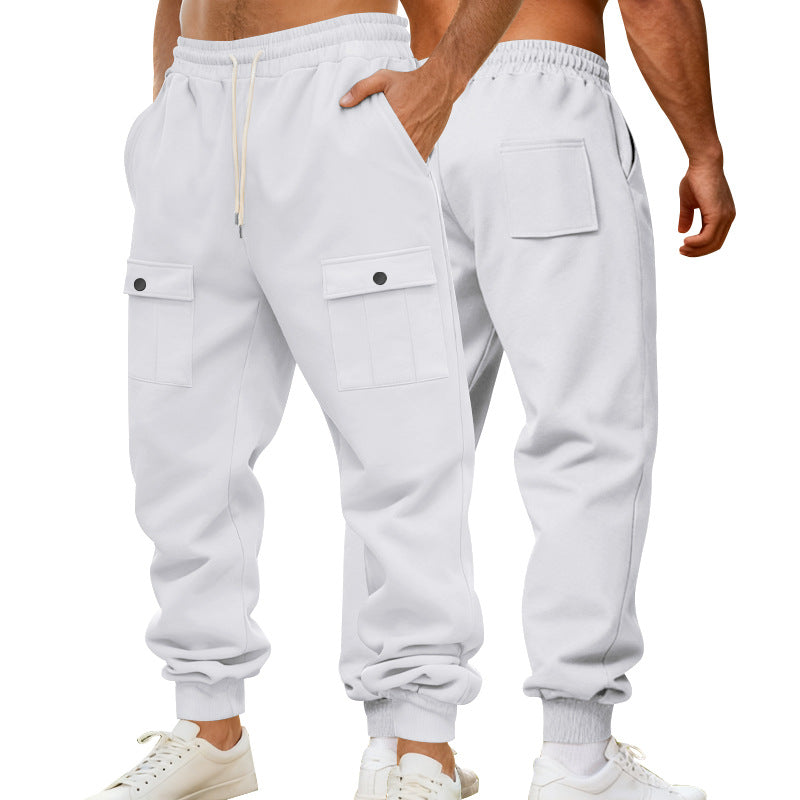 Men's cargo joggers with elastic waistband and functional pockets Skorter