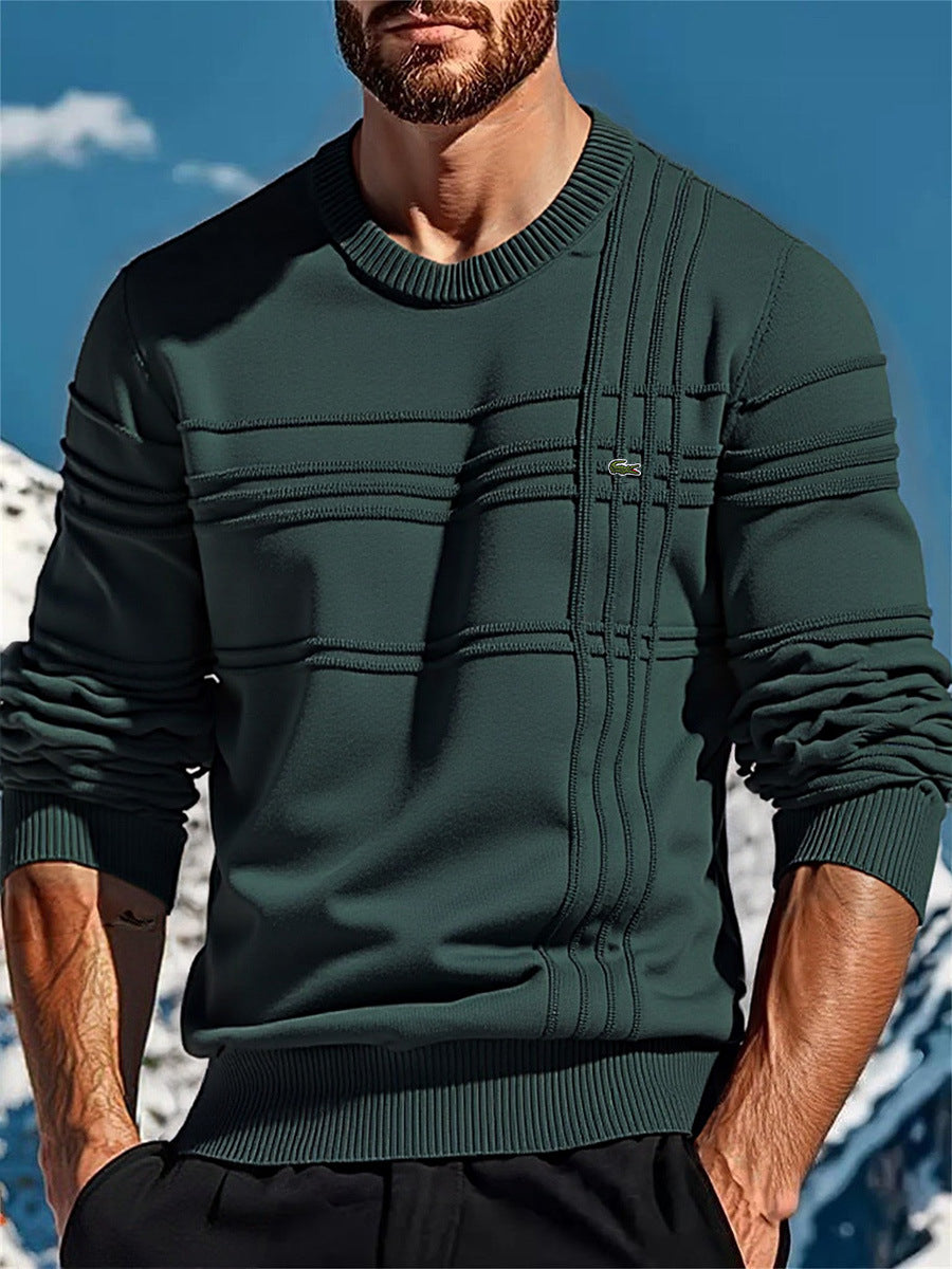 Men's stylish knitted sweater with unique texture details Skorter