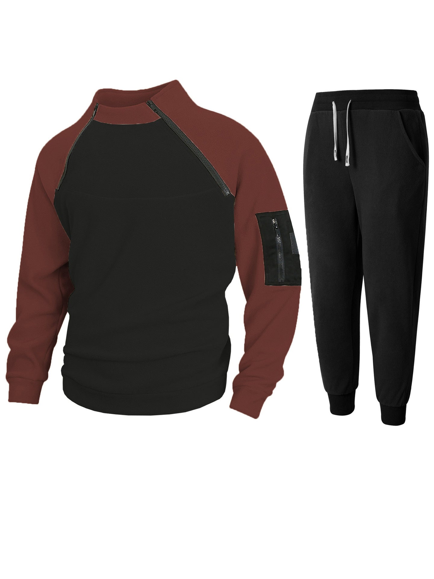 Men's sporty top with functional zipper and comfortable jogging pants Skorter