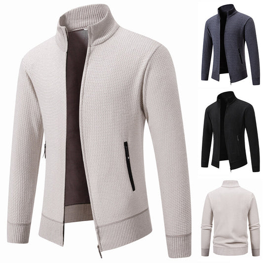 Men's cardigan with modern zipper and practical pockets Skorter