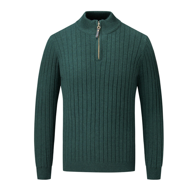 Men's sweater with modern stand-up collar and complementary zipper Skorter