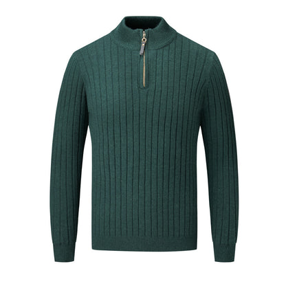 Men's sweater with modern stand-up collar and complementary zipper Skorter