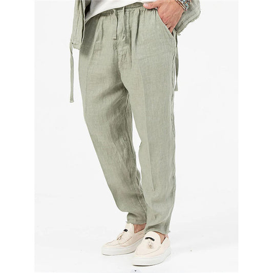 Luftiga sommarbyxor för män med resår i midjan och sidofickor Skorter