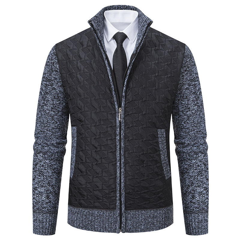 Men's stylish padded jacket with textured outer material and high collar Skorter