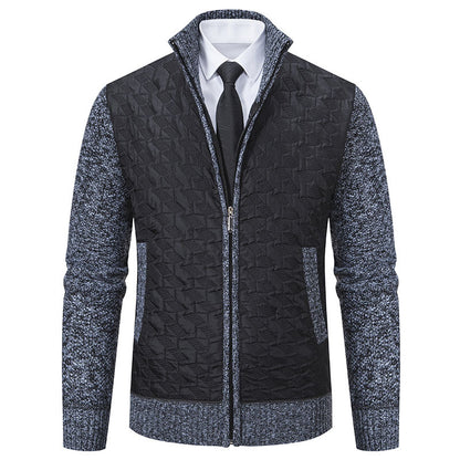 Men's stylish padded jacket with textured outer material and high collar Skorter