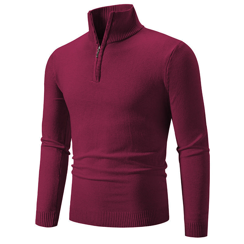 Men's Stylish Sweater with Short Zipper Skorter