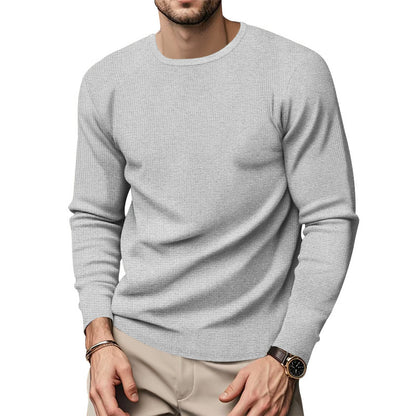 Men's round neck pullover with textured design and fashionable cut Skorter