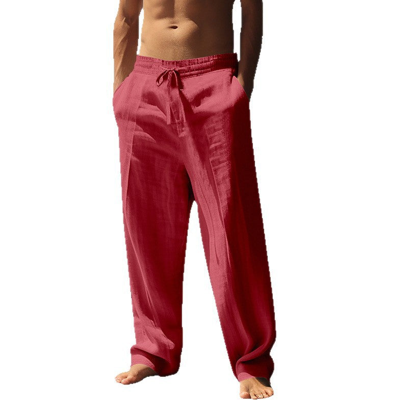 Men's airy beach pants with elastic waistband and side pockets Skorter