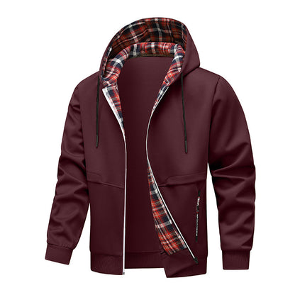 Men's sporty hybrid jacket with internal check pattern Skorter