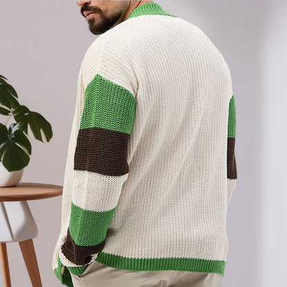 Men's cardigan with modern color block design Skorter