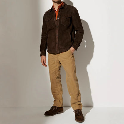 Men's suede jacket in a modern cut with practical pockets Skorter