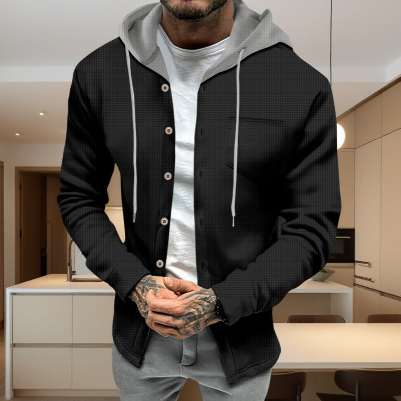 Men's stylish sweatshirt jacket with integrated hood and functional details Skorter