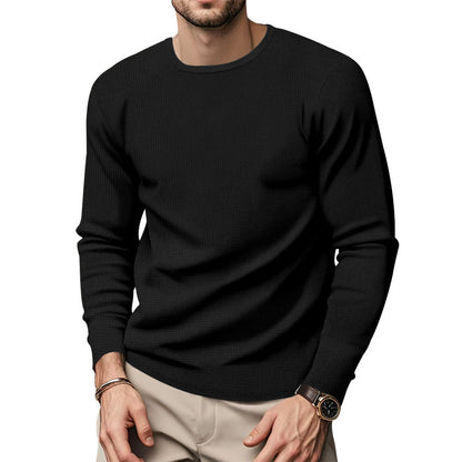 Men's round neck pullover with textured design and fashionable cut Skorter