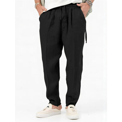 Luftiga sommarbyxor för män med resår i midjan och sidofickor Skorter