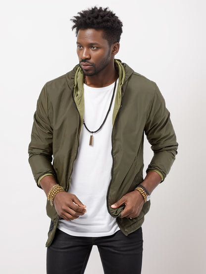 Men's sporty transition jacket with functional hood collar and elastic cuffs Skorter