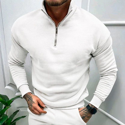 Men's sweater with short zipper and elastic cuffs Skorter