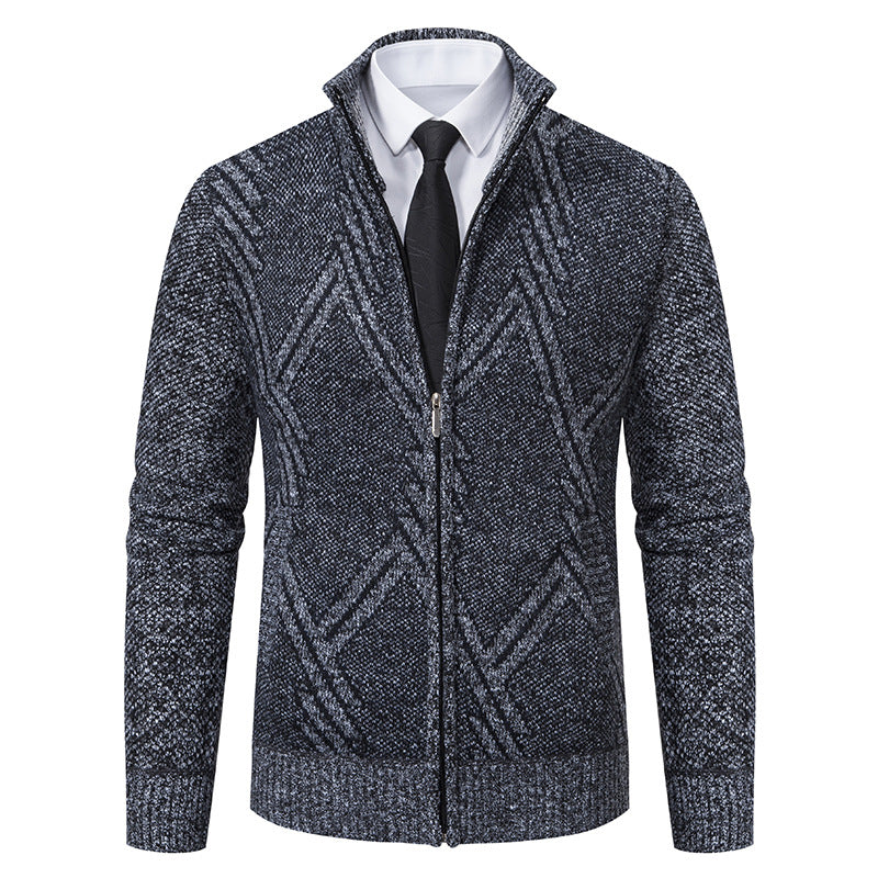Men's cardigan with modern geometric patterns Skorter