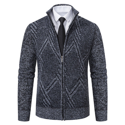 Men's cardigan with modern geometric patterns Skorter