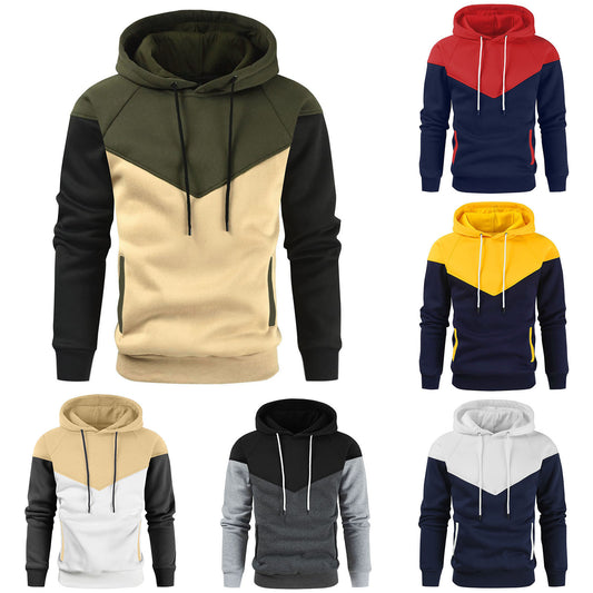 Men's stylish hoodie with innovative patchwork design Skorter
