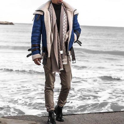 Herrbomberjacka med lyxigt fuskpälsfoder och moderna detaljer Skorter