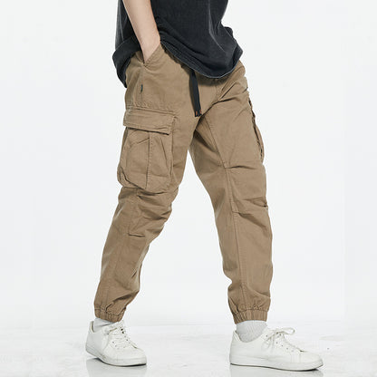 Men's cargo pants with elastic waistband and deep pockets Skorter