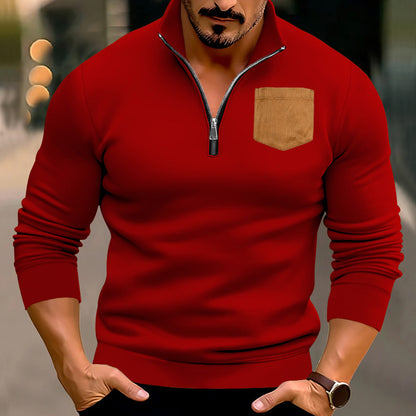 Men's sporty sweater with contrasting pockets Skorter