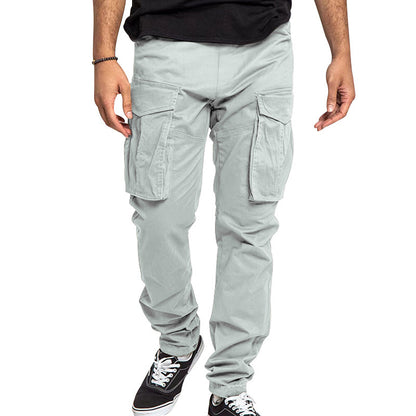 Men's multifunctional cargo pants with elastic waistband and generous pockets Skorter