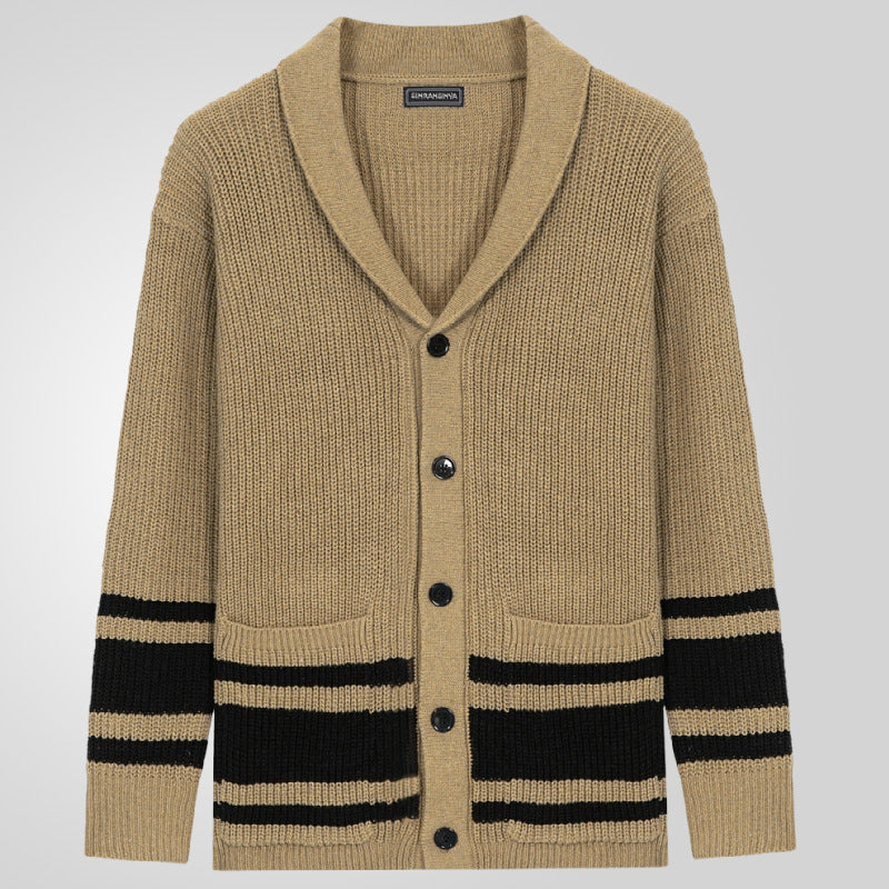 Men's cardigan with modern waffle pattern and practical pockets Skorter