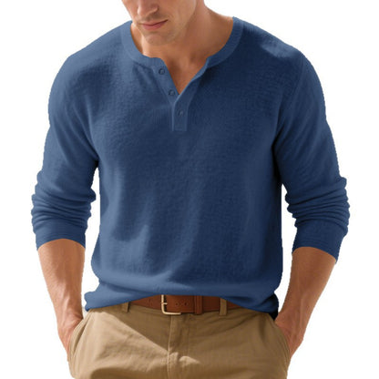 Men's Long Sleeve Shirts in Classic Henley Style Skorter