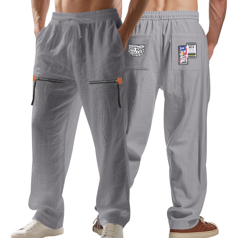 Men's urban-style leisure pants with pockets and elastic waistband Skorter