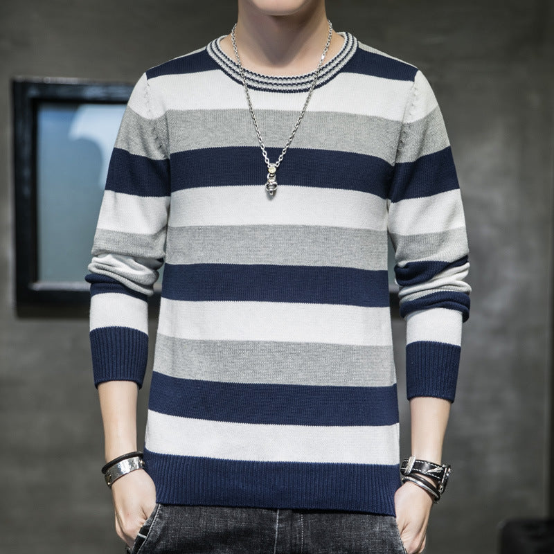 Men striped pullover made of soft cotton blend Skorter