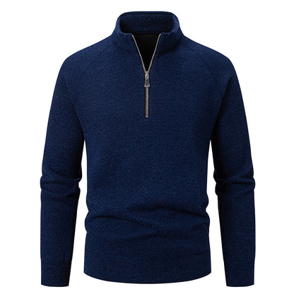 Men's turtleneck sweater with modern zipper and textured design Skorter