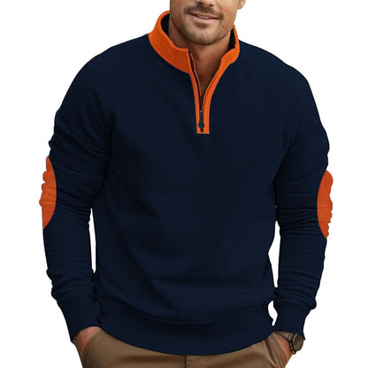 Men's sporty sweater with innovative zipper and contrast arm details Skorter