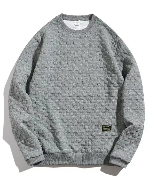 Men's sweatshirt with textured design and modern round neckline Skorter