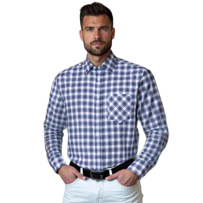 Men's classic checked long sleeve shirt Skorter