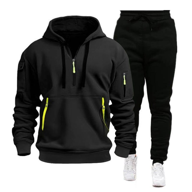 Men's sporty hoodie and jogger suit with functional zip pockets Skorter