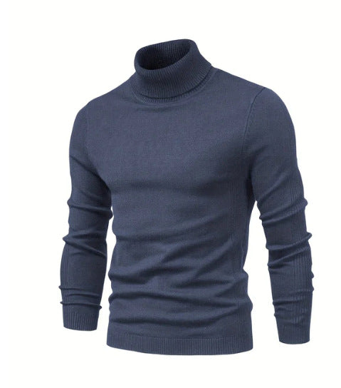 Men's chunky turtleneck sweater made of warming material with a textured surface Skorter