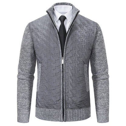 Men's stylish padded jacket with textured outer material and high collar Skorter