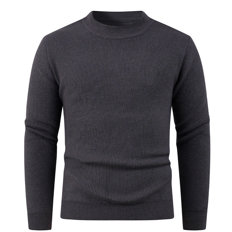 Men's Textured Crew Neck Sweater Skorter
