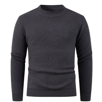 Men's Textured Crew Neck Sweater Skorter