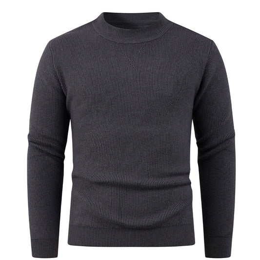 Men's Textured Crew Neck Sweater Skorter