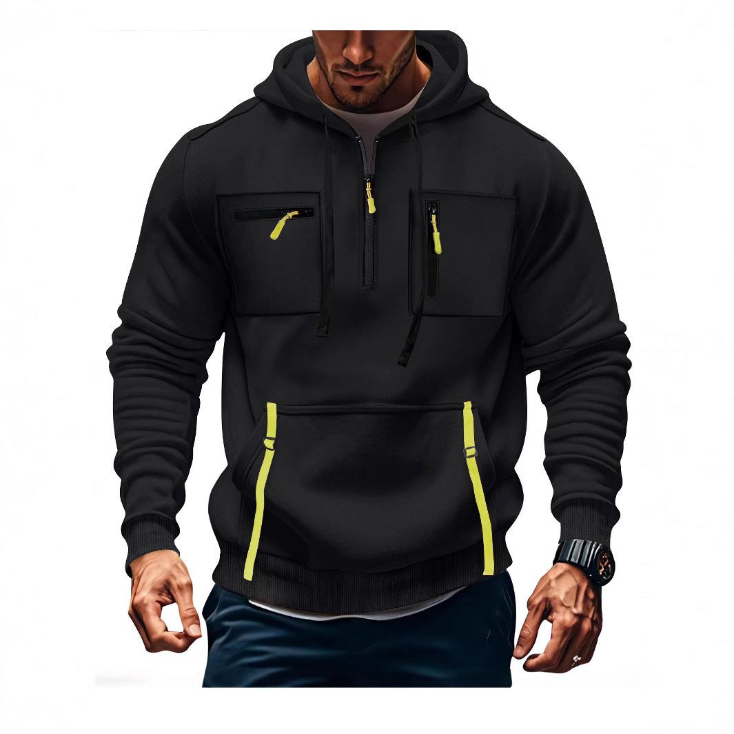 Men's stylish hoodie with functional zippered pockets Skorter