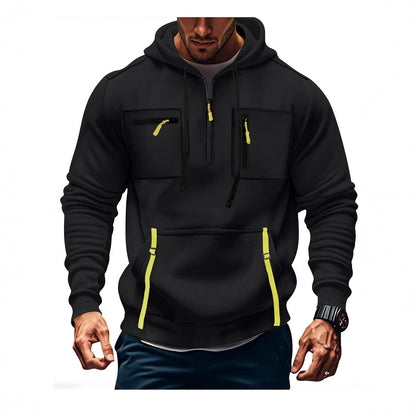 Men's stylish hoodie with functional zippered pockets Skorter